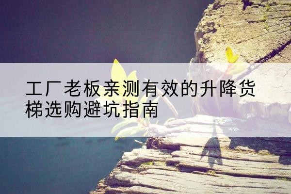 越秀升降货梯怎么选-工厂老板亲测有效的升降货梯选购避坑指南