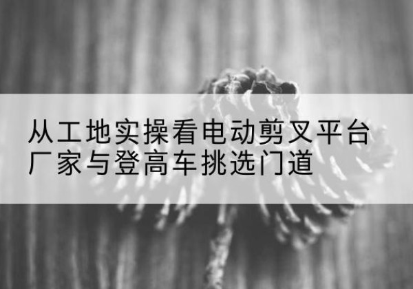 越秀电动剪叉升降平台厂家-从工地实操看电动剪叉平台厂家与登高车挑选门道