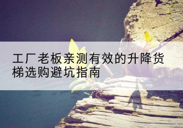 越秀升降货梯怎么选-工厂老板亲测有效的升降货梯选购避坑指南